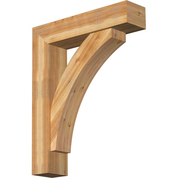 Ekena Millwork Thorton Block Rough Sawn Bracket w/ Offset Brace, Western Red Cedar, 8"W x 34"D x 42"H BKT0806X34X42THR05RWR - main